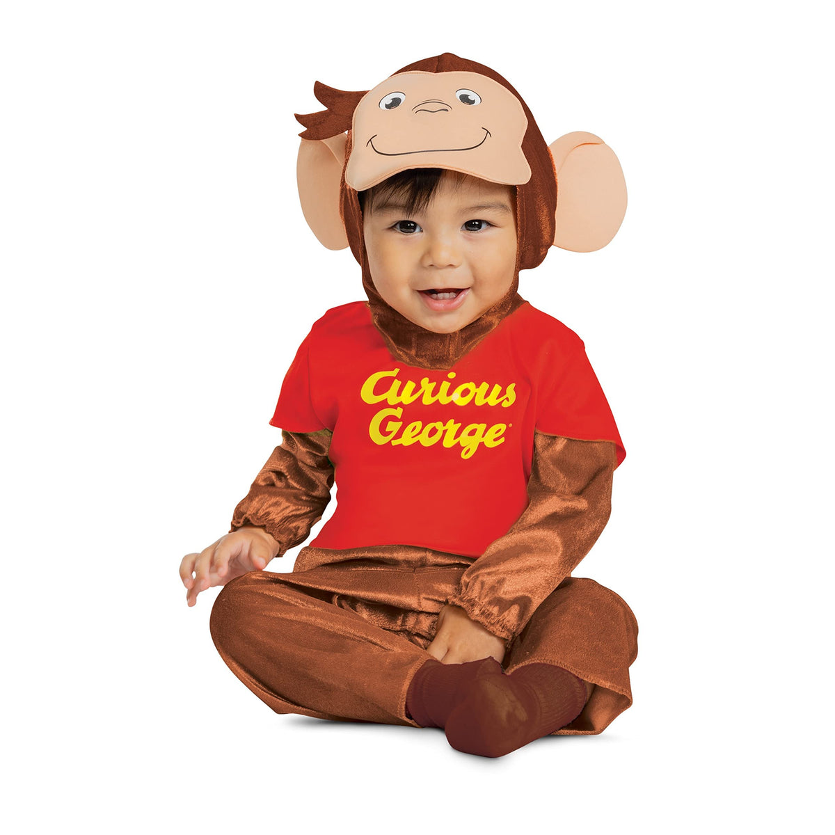Disguise Curious George Costume for Kids, Official Curious George Costume, Toddler Size Small (2T)