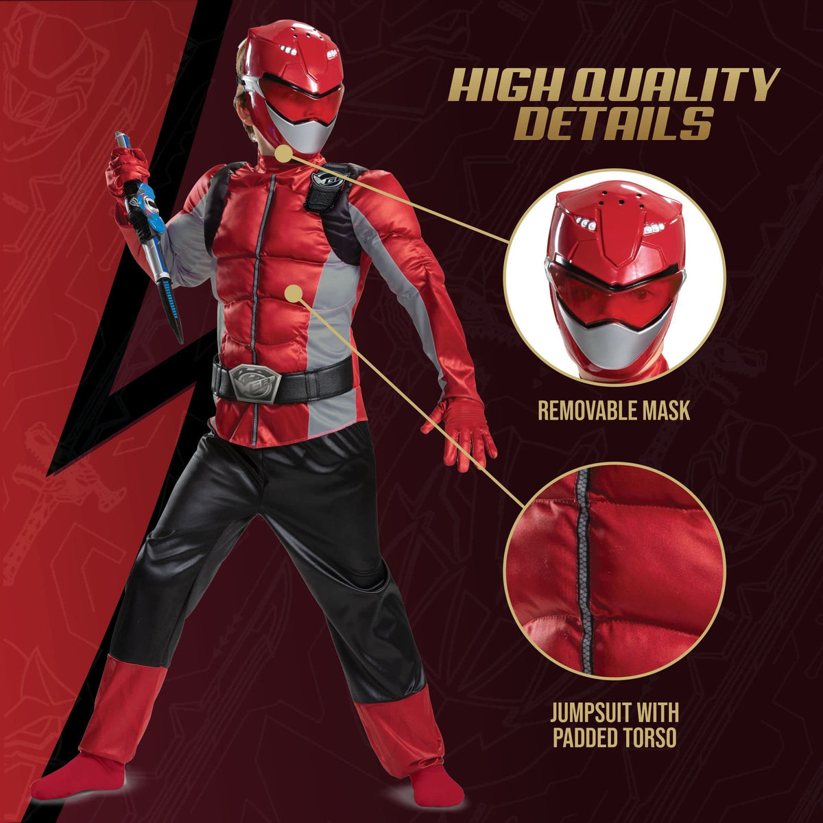 Red Ranger Beast Morphers Classic Muscle Child Costume