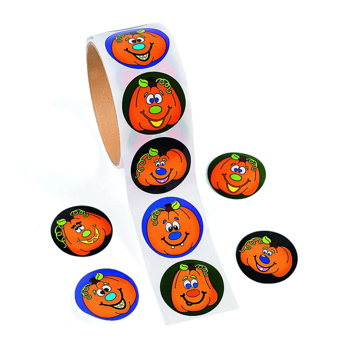 Fun Express - JacK-O-Lantern Roll StickerS-100 ct for Halloween - Stationery - Stickers - Stickers - Roll - Halloween - 100 Pieces