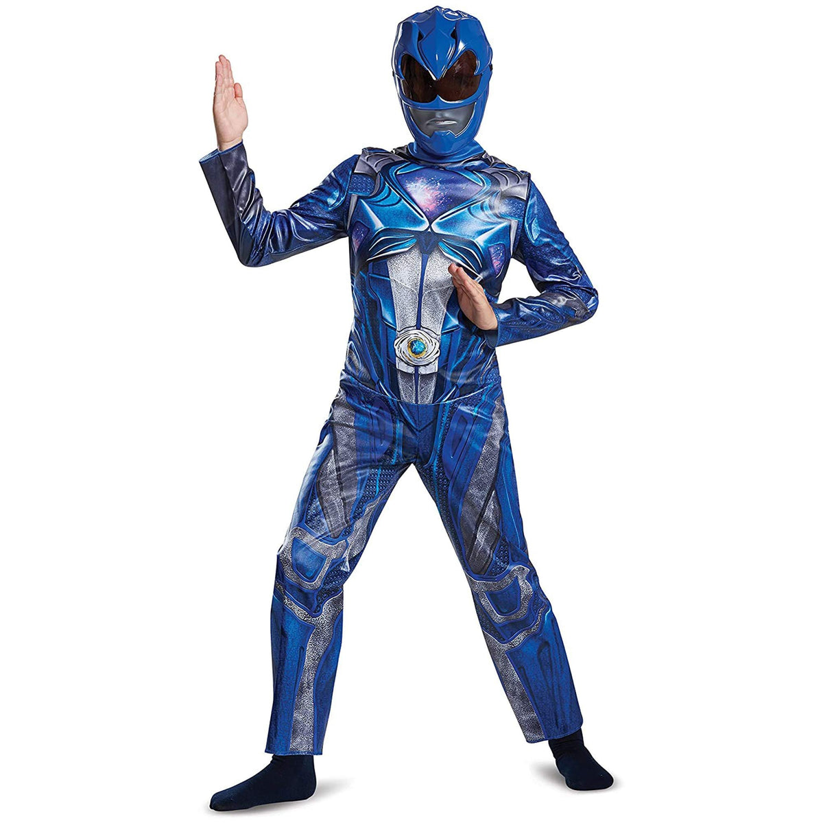 Disguise Blue Power Rangers Costume for Kids. Official Licensed Blue Ranger Classic Movie Power Ranger Suit with Mask for Boys &amp; Girls