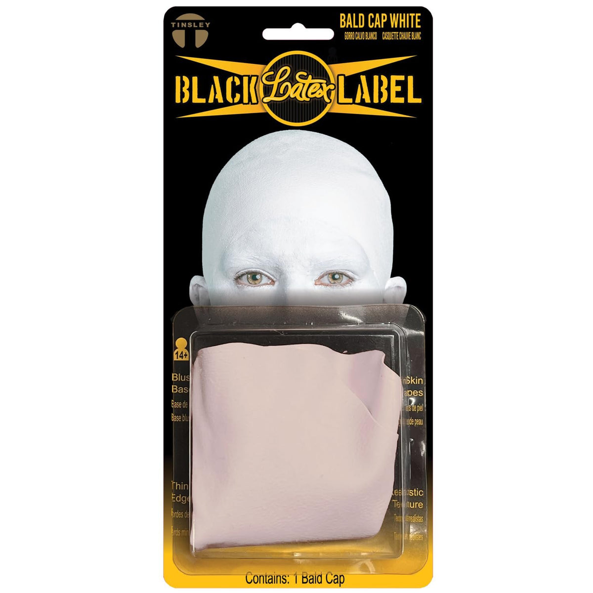 Tinsley Transfers Realistic White Bald Cap by Black Label Latex - Premium Latex for Cosplay, Theater, and Film with Easy Application and Reusable Design