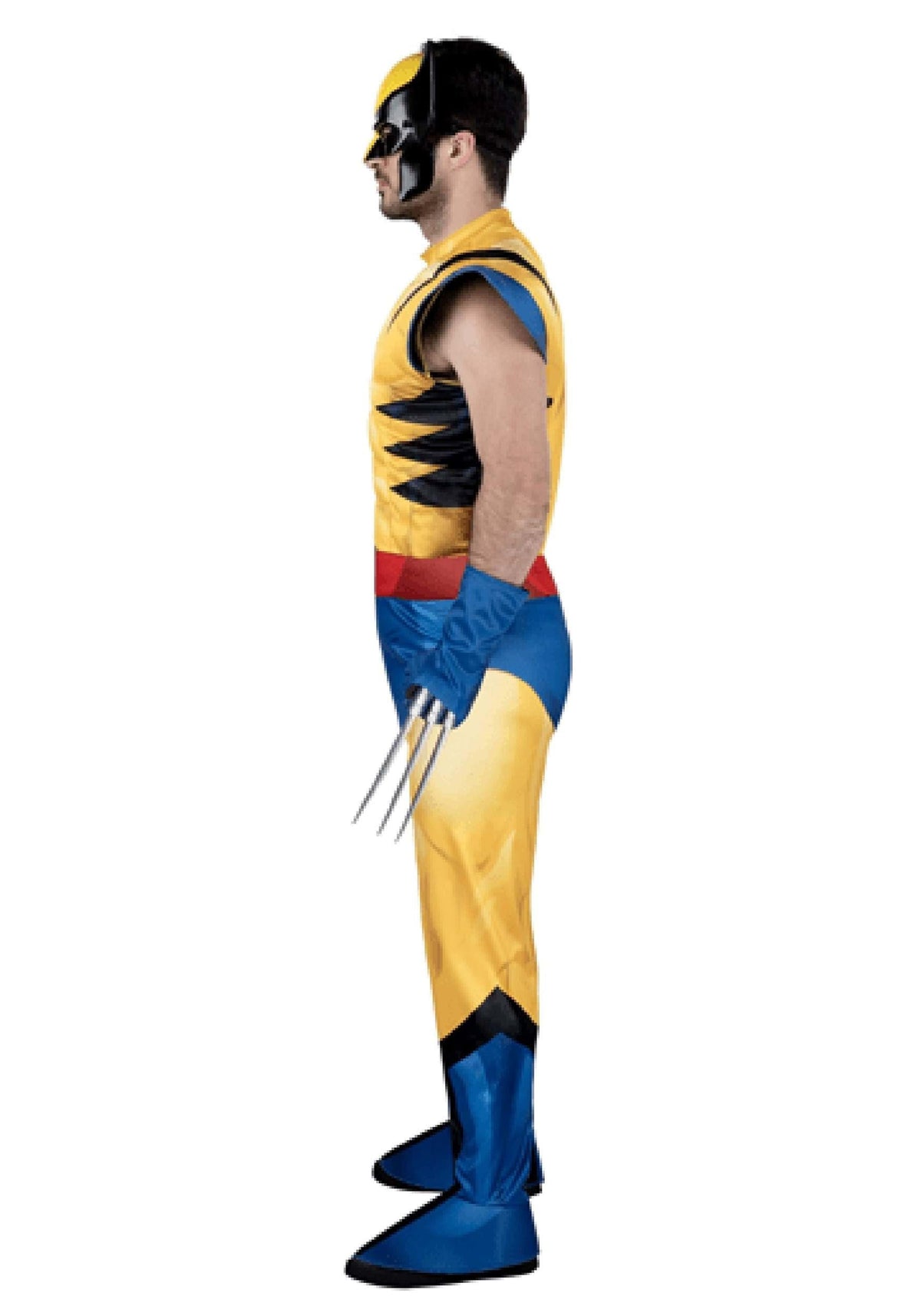 MARVEL Wolverine Adult Costume - Padded Jumpsuit, Detachable Claws, Plastic Mask, Halloween Outfit - Officially Licensed