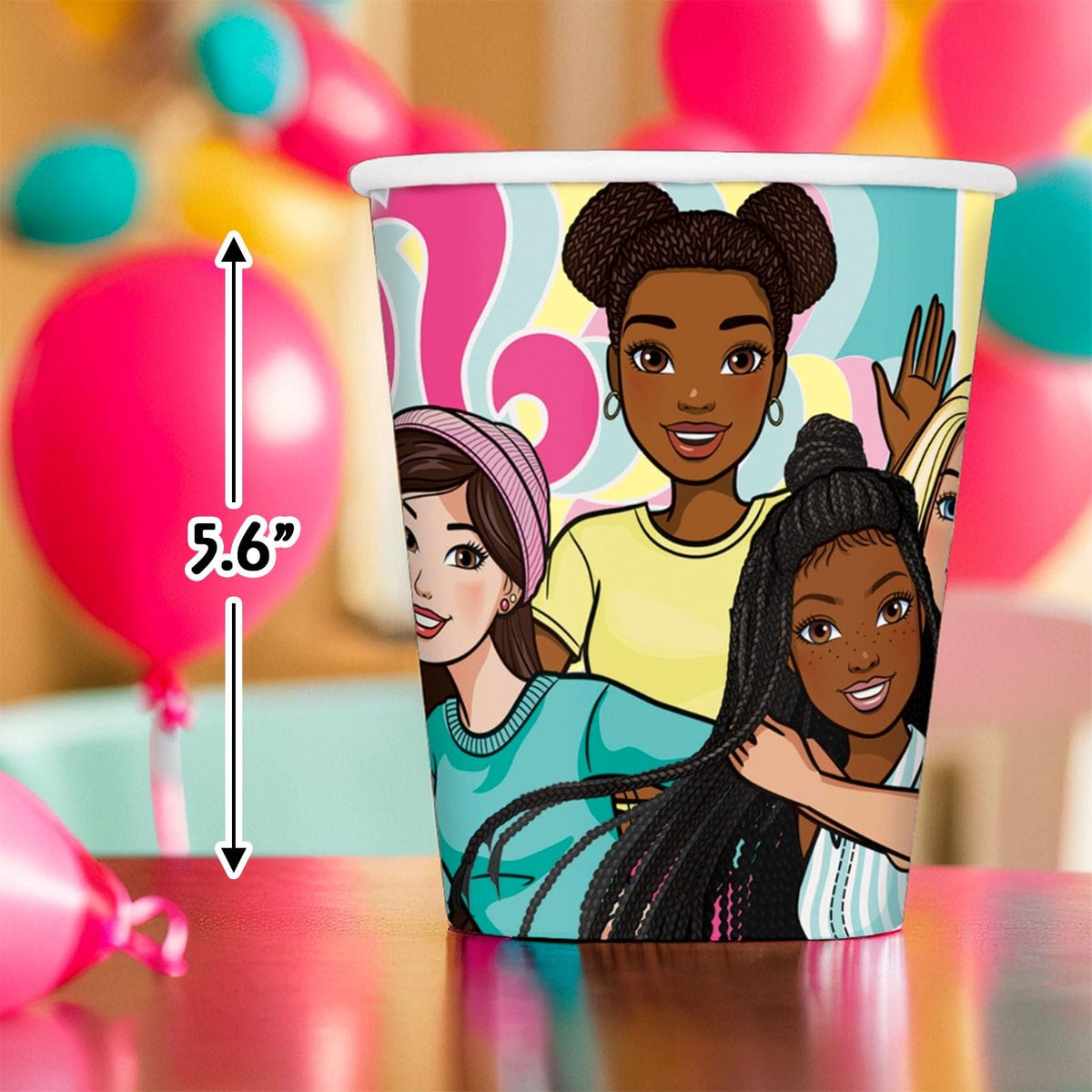 Unique Industries Barbie Multicolor Paper Cups - 9oz