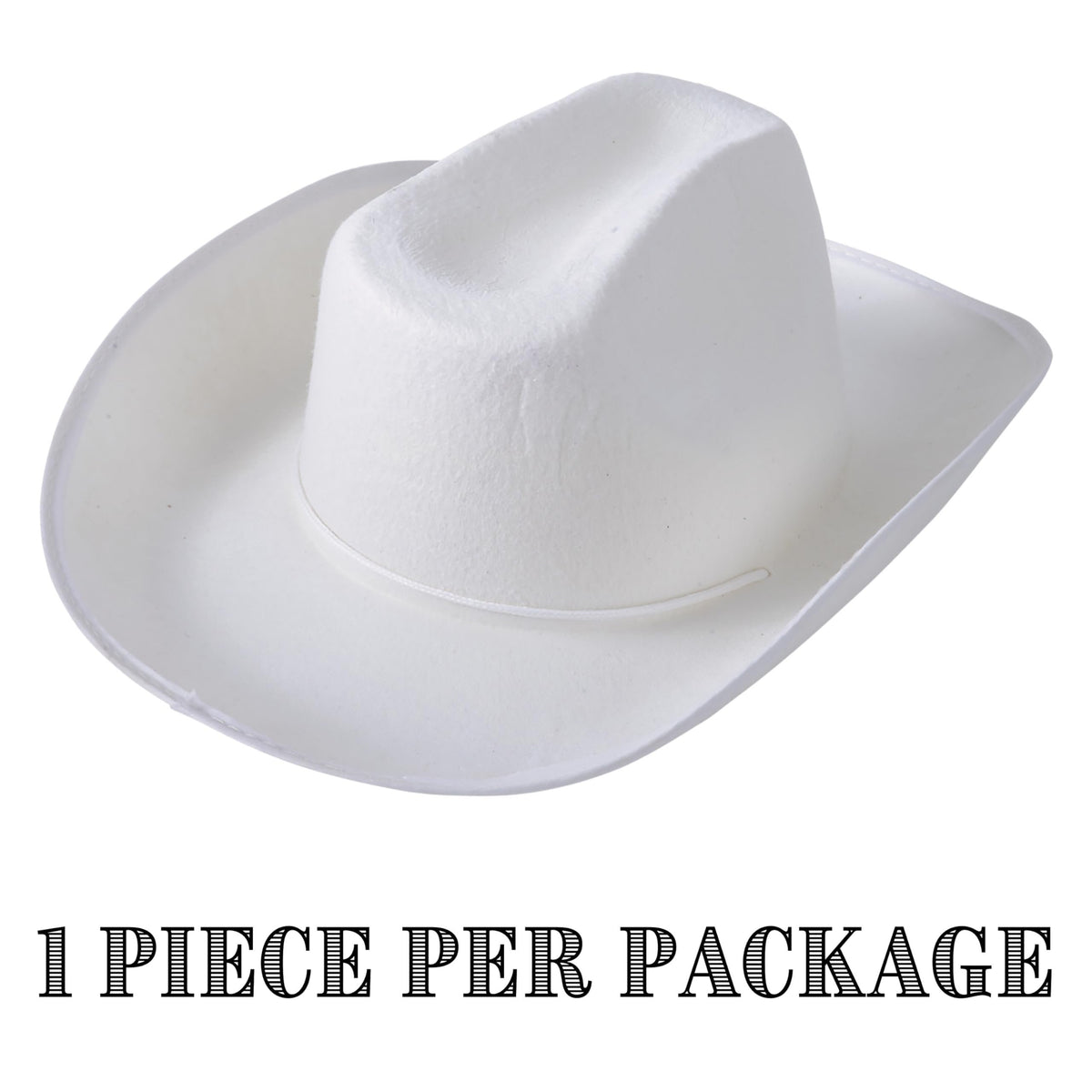 U. S. Toy White Kids Cowboy Hat, Felt Cowgirl Hat for Girls and Boys, Dress-Up and Costume Parties, Perfect for Halloween, Adult Sized, 1-Pack, 3 Years & Older