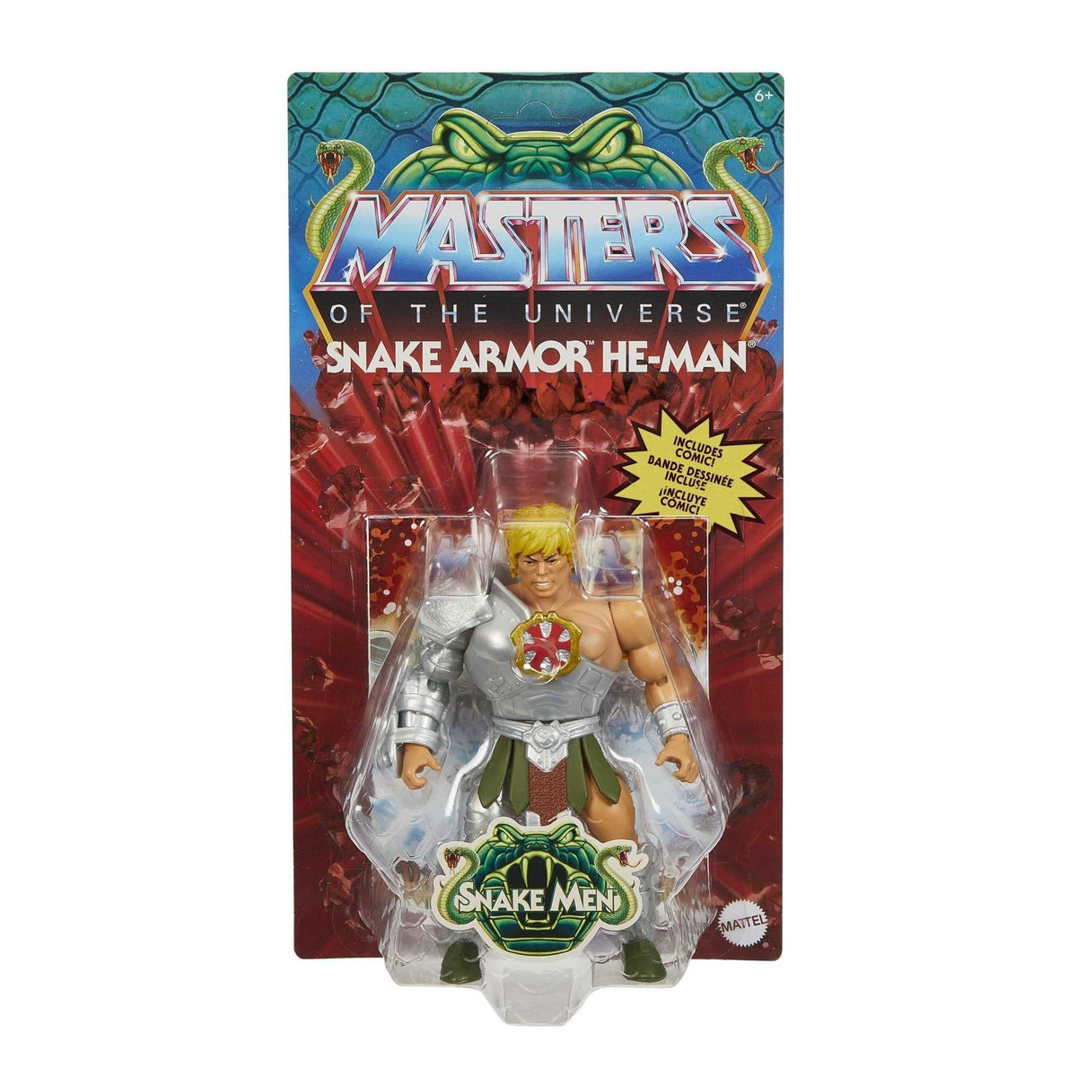 Masters of the Universe Origins Action Figure &amp; Accessory, Rise of Snake Men Armor He-Man &amp; Mini Comic Book, 5.5 inch