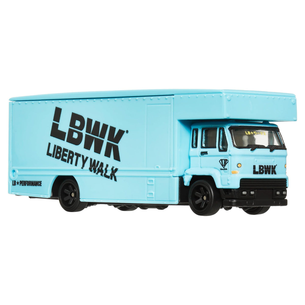 Hot Wheels Premium Car Team Transport Set, LBWK Liberty Walk Nissan Skyline 2000GT-R, Fleet Flyer #69 Truck and Car, 1:64 Scale, Blue Model