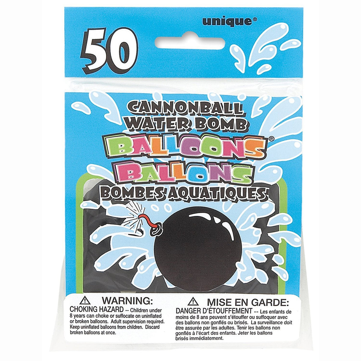 Cannonball-Shaped Black Water Bomb Balloons, 50 Count - Perfect for Epic Summer Battles & Outdoor Fun