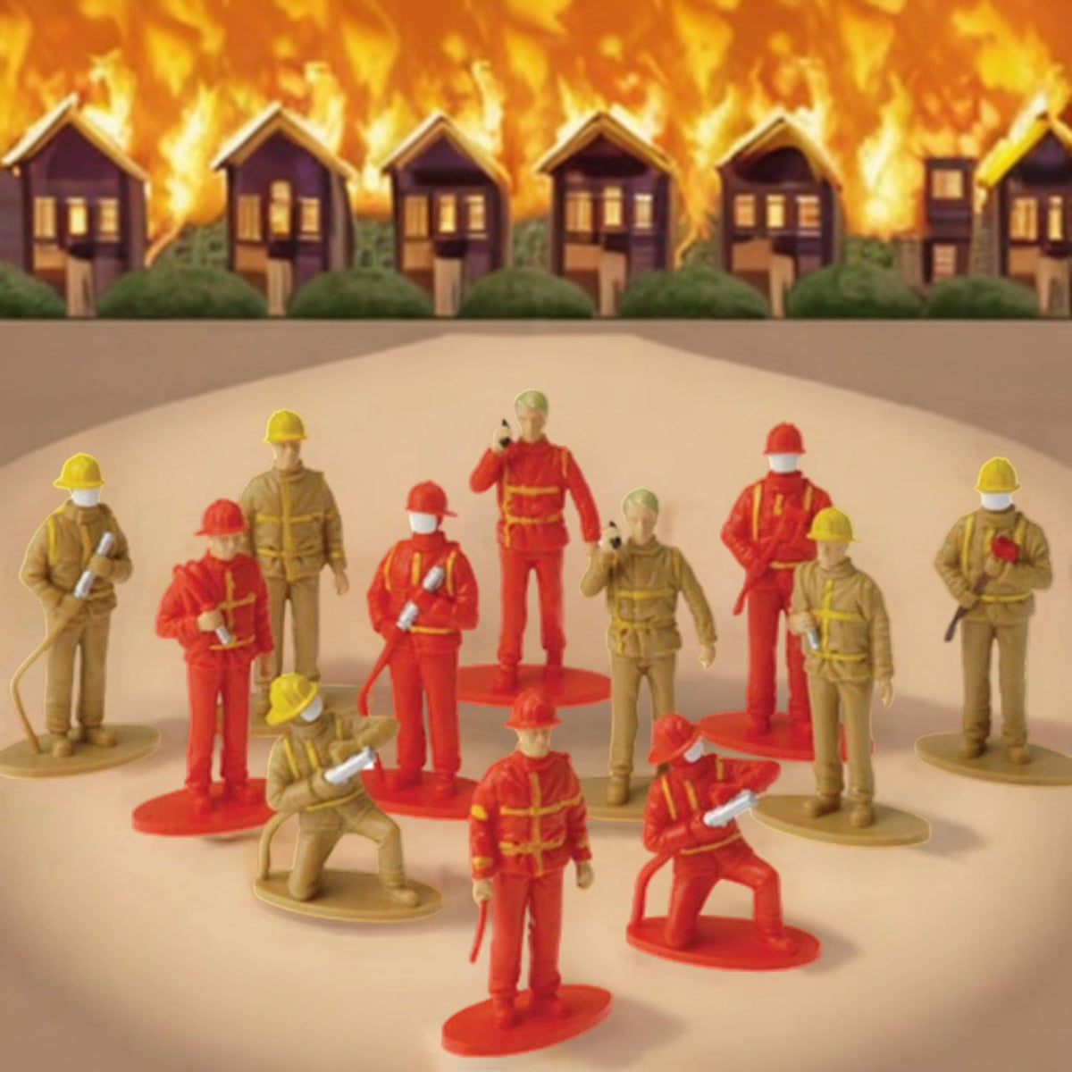 U. S. Toy Heroic Firefighter Figures, Fireman Figurines for Pretend Play, Party Favors, Cake Toppers, Birthday Gifts, & More – 12-Pack, 3 Years & Older