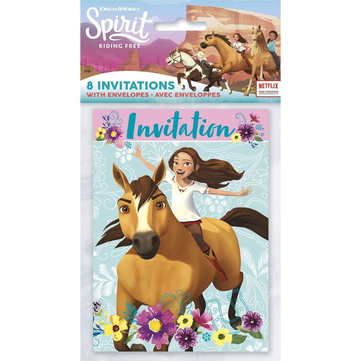 Unique Spirit Riding Free Party Invitations - 5.5” x 4”, 8 Pcs