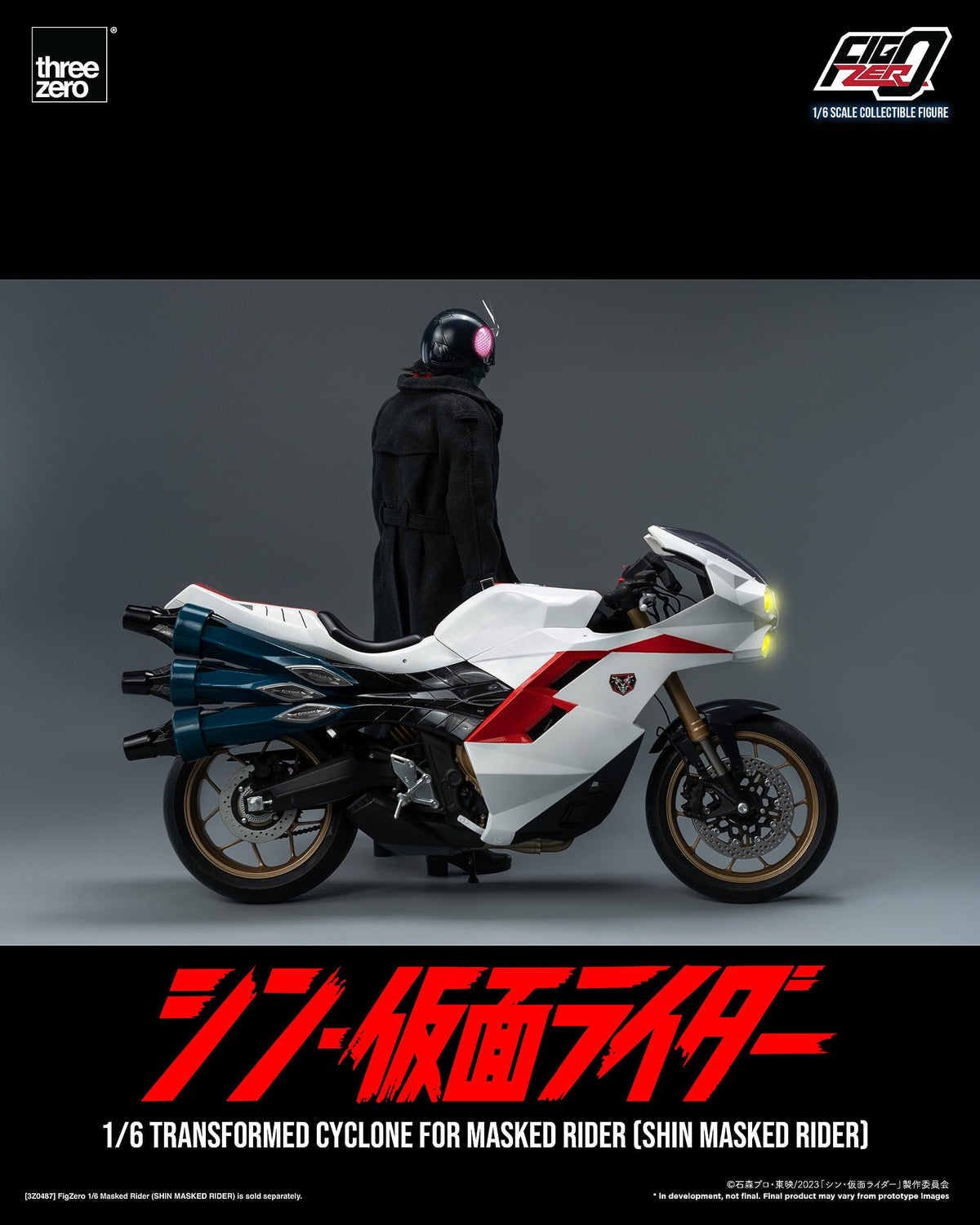 threezero FigZero Transformed Cyclone Cycle for Shin Masked Rider 1:6 Scale Figure