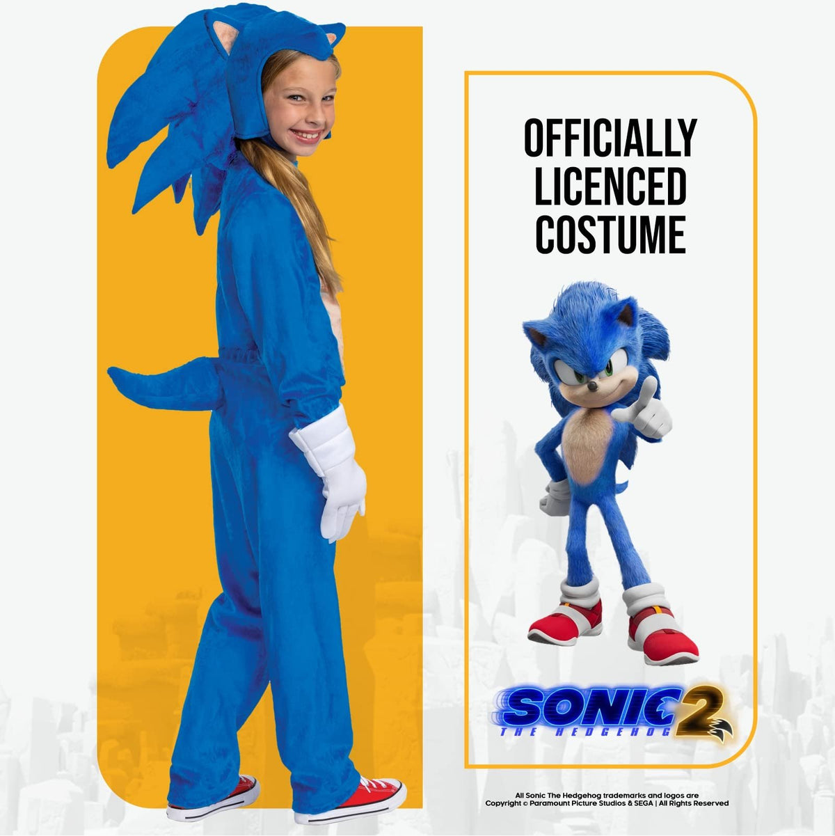 Disguise Sonic the Hedgehog Costume, Official Deluxe Sonic Movie Costume and Headpiece
