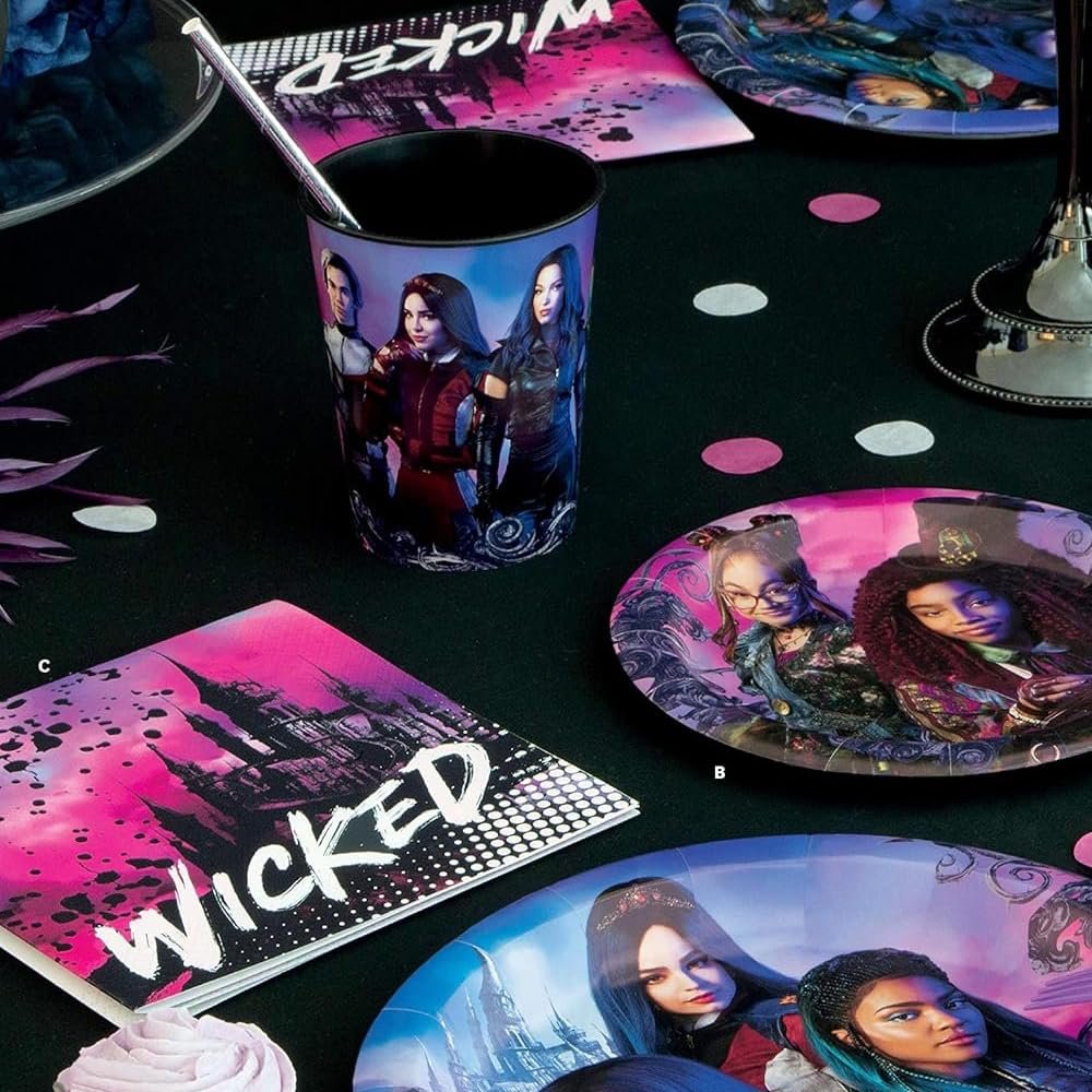 Unique Disney Descendants 3 "WICKED" Multicolor Luncheon Paper Napkins (Pack of 16) - Vibrant & Eco-Friendly Napkins, Perfect for Parties and Celebrations