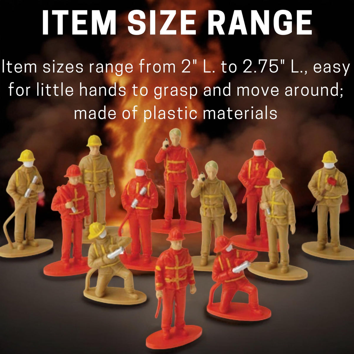 U. S. Toy Heroic Firefighter Figures, Fireman Figurines for Pretend Play, Party Favors, Cake Toppers, Birthday Gifts, & More – 12-Pack, 3 Years & Older