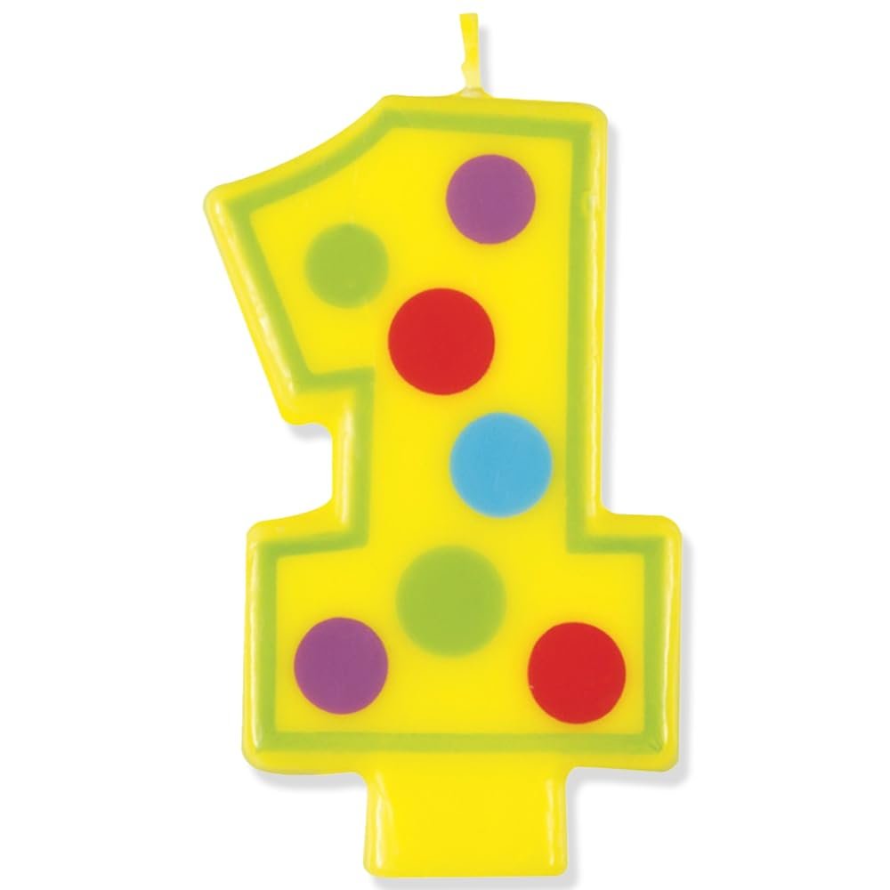 Unique Number 7 Stripe Birthday Candle, 3.5", Blue