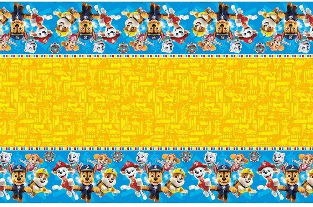 Unique Paw Patrol Party Rectangular Plastic Table Cover - 54" x 84" (1 Pc) - Vibrant Multicolor Table Cover, Perfect for Kids Birthdays & Celebrations
