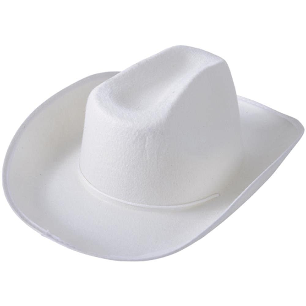 U. S. Toy White Kids Cowboy Hat, Felt Cowgirl Hat for Girls and Boys, Dress-Up and Costume Parties, Perfect for Halloween, Adult Sized, 1-Pack, 3 Years & Older