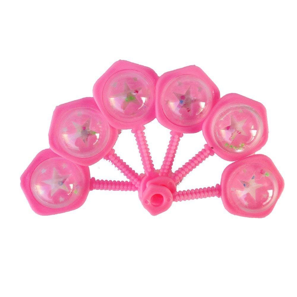 Adorable Pink Baby Rattles (6cm) 6 Count - Party Favors for Baby Showers &amp; Celebrations