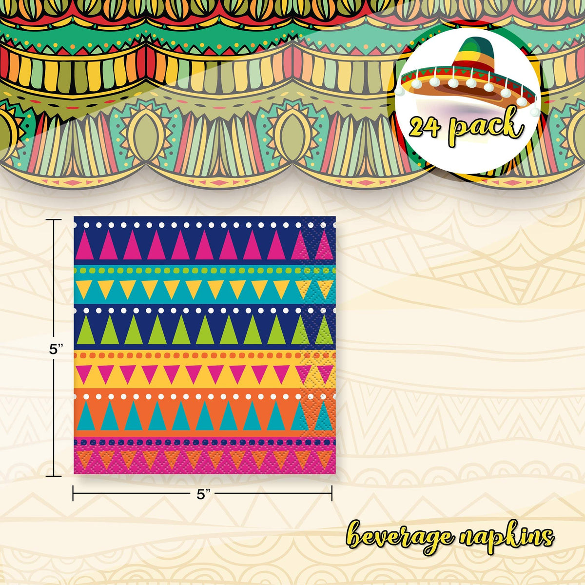 Unique Mexican Fiesta Party Decorations Bundle - Fiesta Plates and Napkins for Birthday Party Decor - Fiesta Party Supplies, Mexican Paper Plates, Fiesta Dinnerware