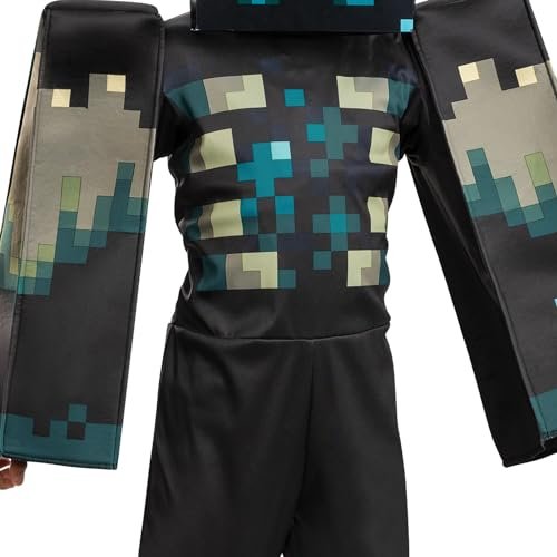 Disguise Boys Minecraft Warden Costume, Official Deluxe Minecraft Costume for Kids With Headpiece and Jumpsuit