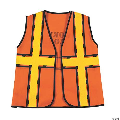 Fun Express Kids Construction Worker Vest - Halloween Costume and Active Play Accessories