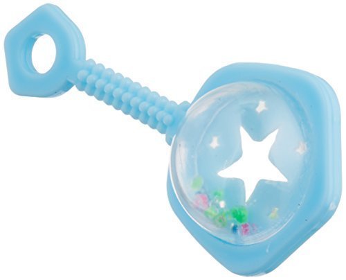 Blue Plastic Baby Rattle Favors - 2.5", 6 Count - Perfect Favors Set for Baby Showers and Gender Reveals