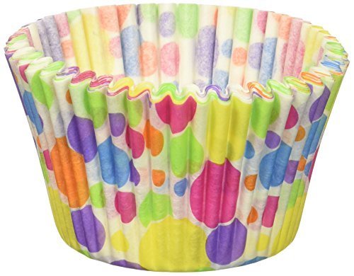 Cupcake Creations Jumbo Rainbow Dots Baking Cups (20/Pack), Multicolor