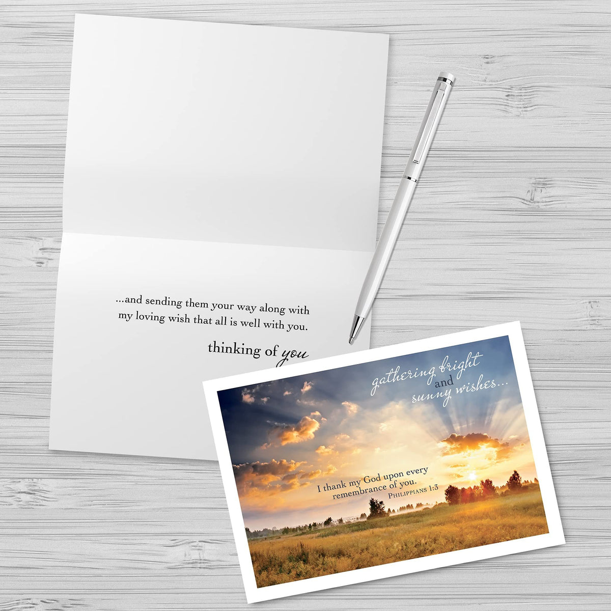 Designer Greetings Faithfully Yours Inspirational Thinking of You Boxed Card Assortment, Biblical Scripture Verses (Box of 12 Greeting Cards with Envelopes)