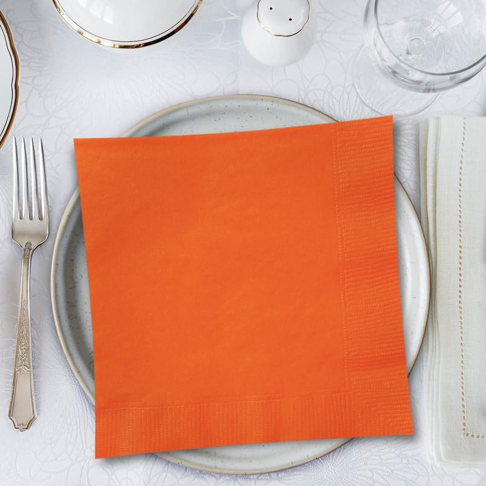 Gold Solid Beverage Napkins - (Pack of 20) - Elegant & Durable Design - Perfect for Parties, Events & Celebrations