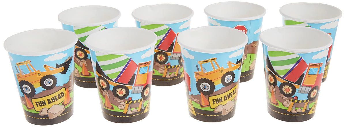 Unique Construction Truck Luncheon Paper Napkins, 6.5" x 6.5", Multicolor