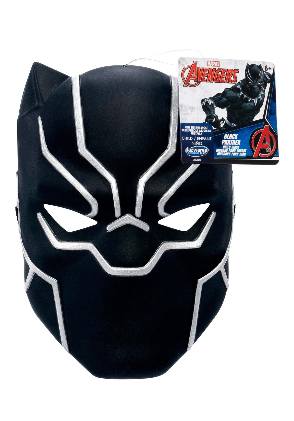 Marvel Black Panther Youth Mask - Plastic Mask with Elastic Strap