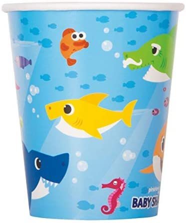 Baby Shark Theme Birthday Party Supplies Set for Boys or Girls - Serves 16 - Plates, Napkins, Cups and Candles - Dododo