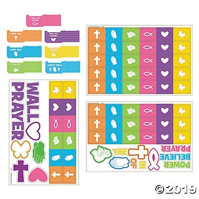 Fun Express Prayer Wall Bulletin Board Set - 134 Pieces - Sunday School and Home Religious Decor