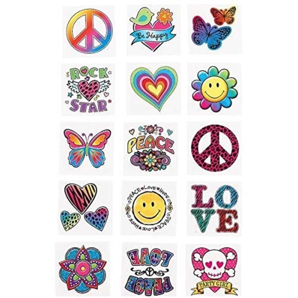 Multicolor Tween Tattoo Mega Value Pack Favors - 12.125&quot; x 8&quot; - Exciting &amp; Unique Variety Designs - Vibrant Temporary Tattoos for Kids &amp; Teens