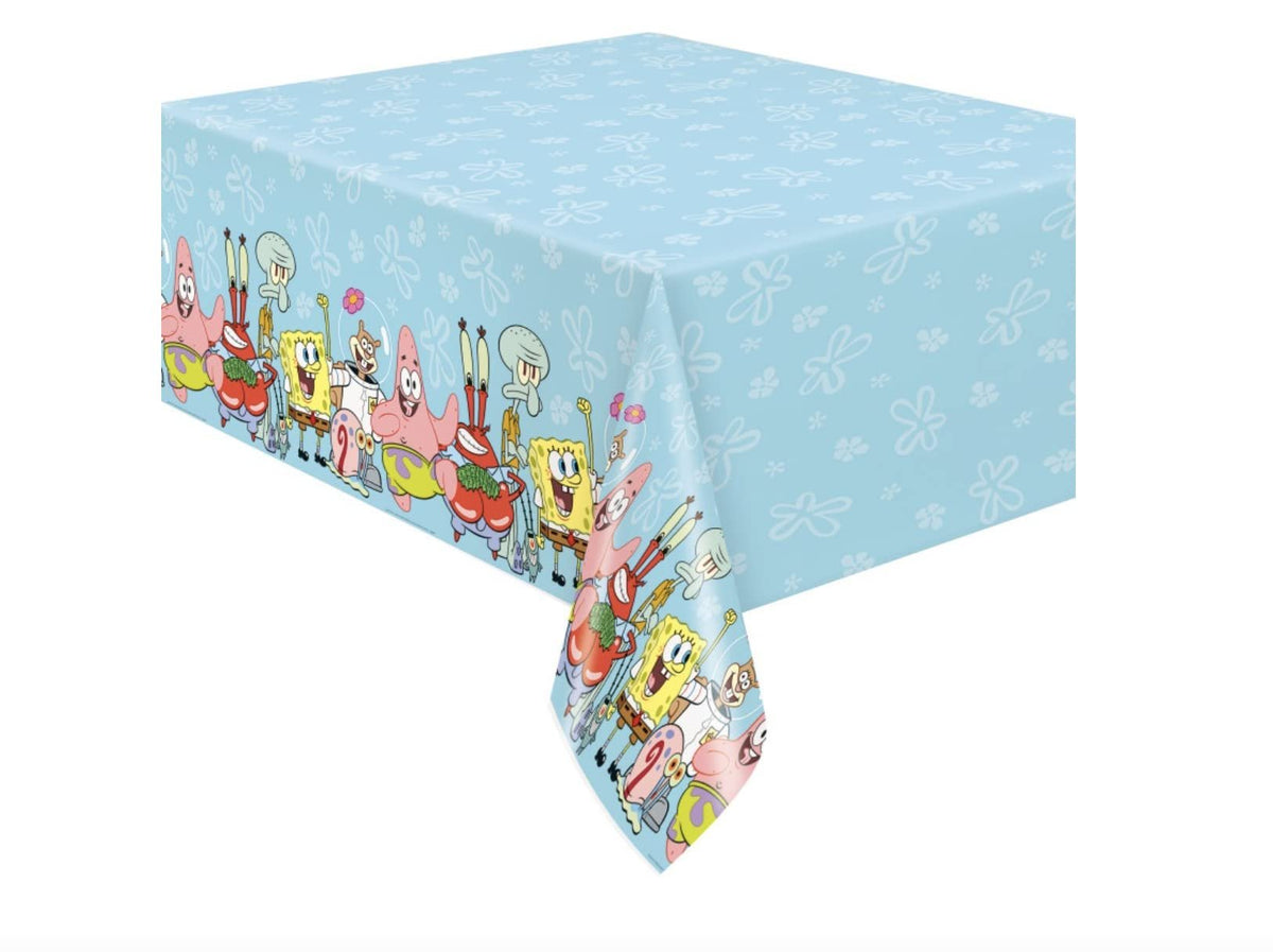 Unique Spongebob Squarepants Plastic Table Cover - 54" x 84" (1 Pc) - Rectangular Tablecloth - Perfect for Kids Birthdays & Parties