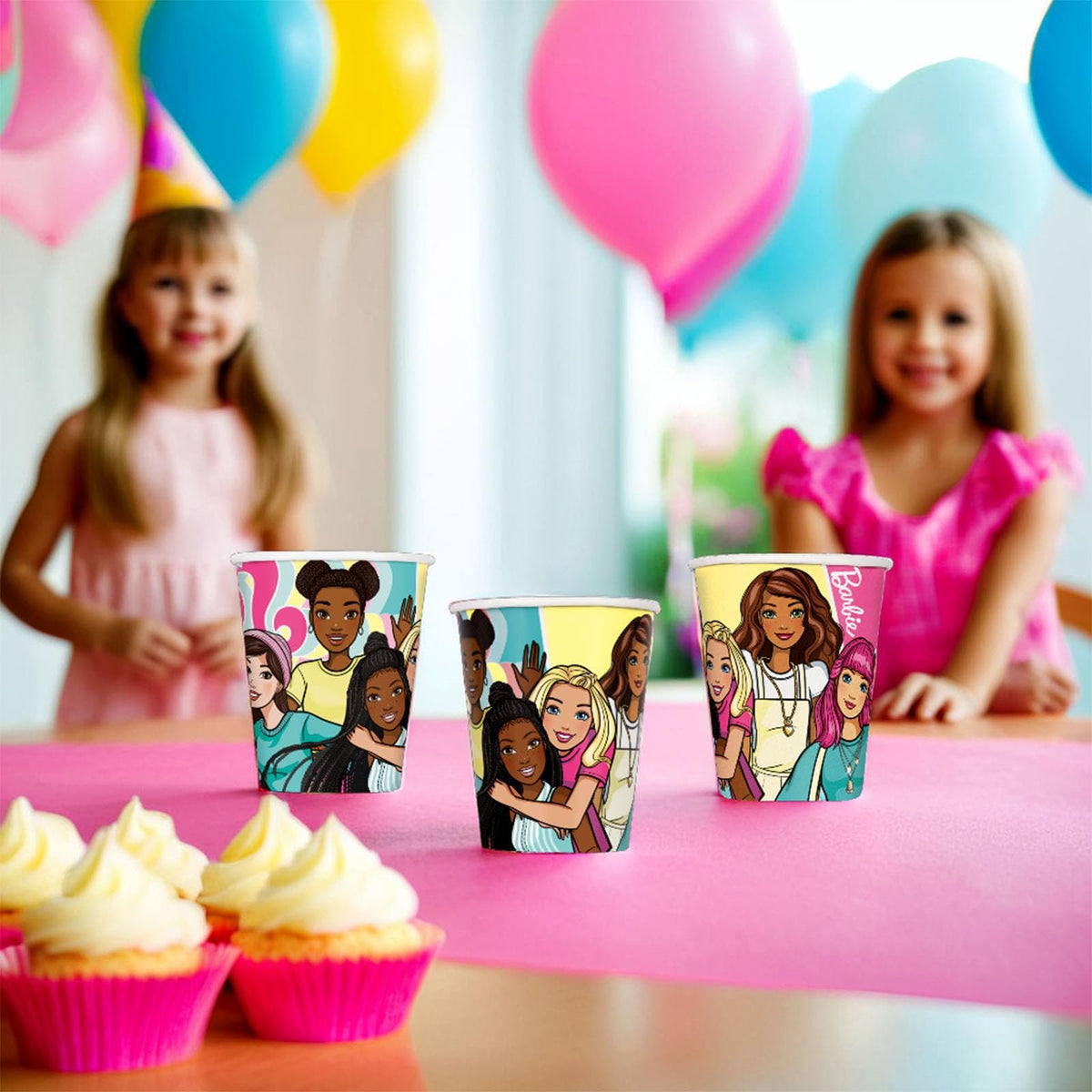 Unique Industries Barbie Multicolor Paper Cups - 9oz