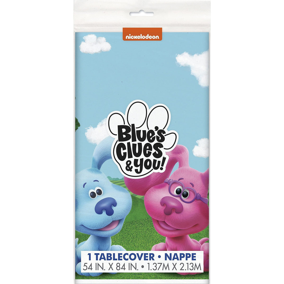 Vibrant Blue&#39;s Clues Multicolor Table Cover - 54&quot; x 84&quot; (1 Pc.) - Durable Rectangular Plastic Tablecloth - Perfect Kids Party Decor