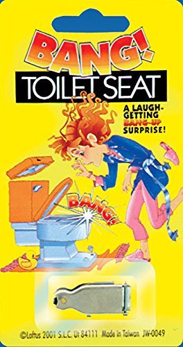 Loftus Joker Big Bang! Funny Popping Toilet Seat 1.25" Prank, Silver