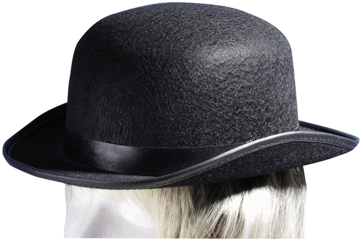 Star Power Steampunk Felt Derby Bowler Adult Mobster Costume Hat, Black, One Size