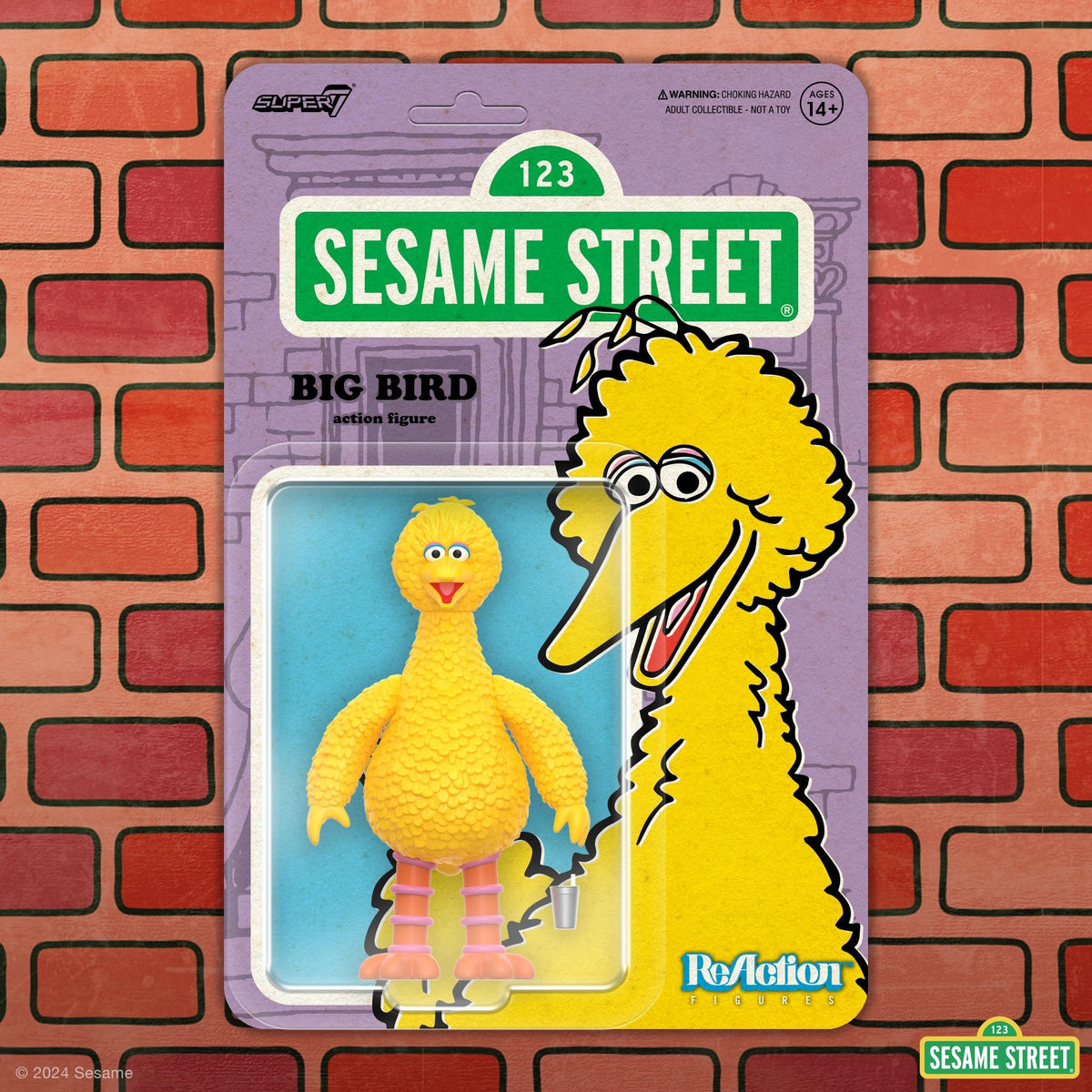 Super7 Sesame Street Big Bird - 3.75" Sesame Street Action Figure with Accessory Collectibles and Retro Toys