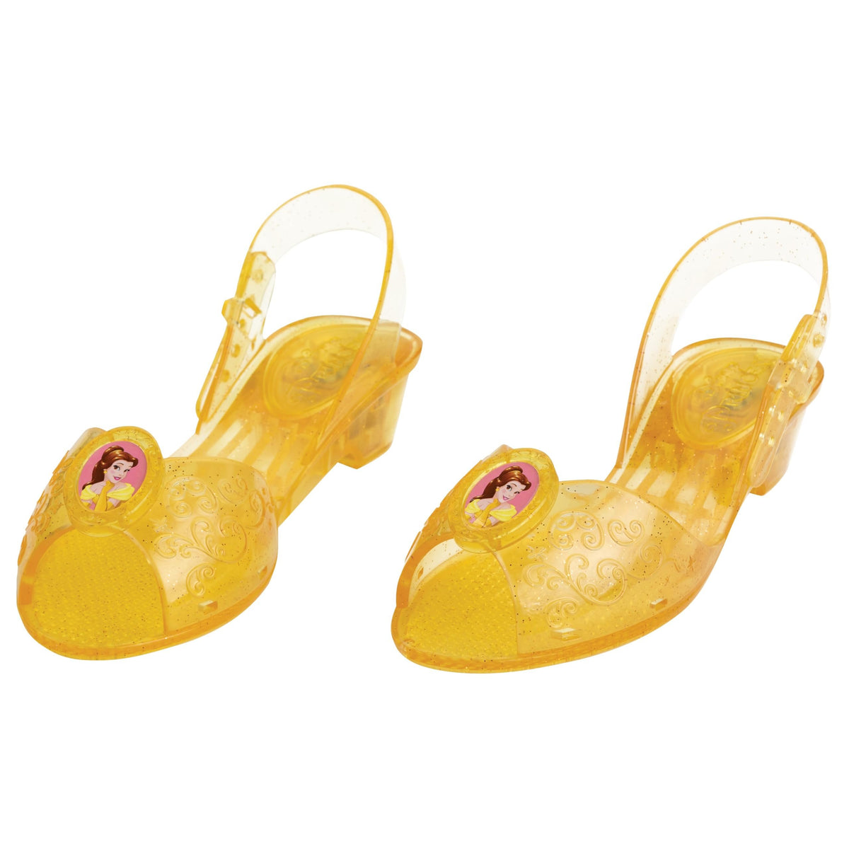 Belle Light Up Shoes, Official Disney Princess Light-Up Costume Shoes with Belle Emblem, Kids Size 11/12 Medium