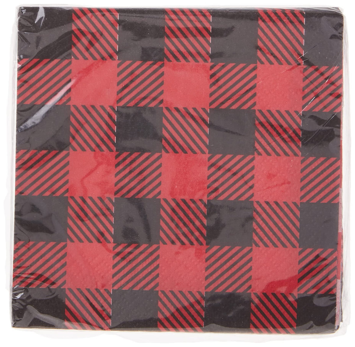 Unique Plaid Lumberjack Beverage Napkins - 5' x 5', 16 Pcs