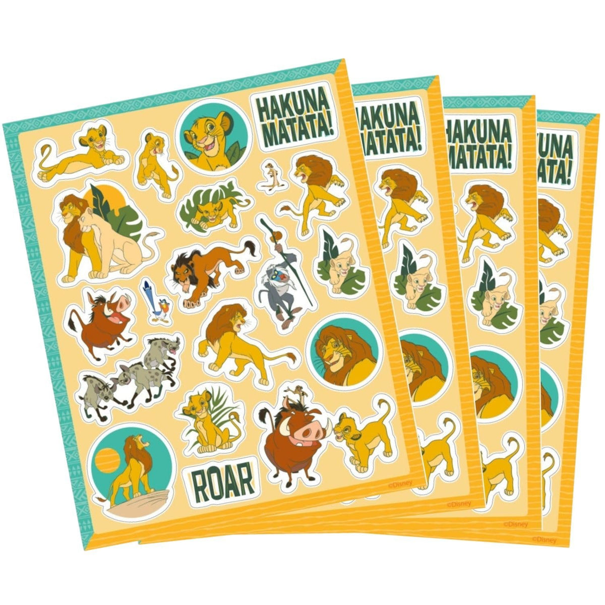 Disney Lion King Sticker Sheets | Assorted Designs | 4 Pcs