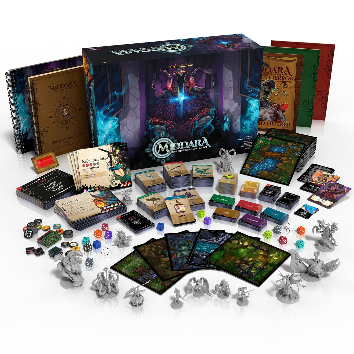 Middara Unintentional Malum: Act 1 (v.1.2) - Fully Cooperative Fantasy Board Game for Friends &amp; Family - Includes 400 Unique Illustrations, 60+ Encounters &amp; More - Dungeon Crawler Game (1-4 Players)