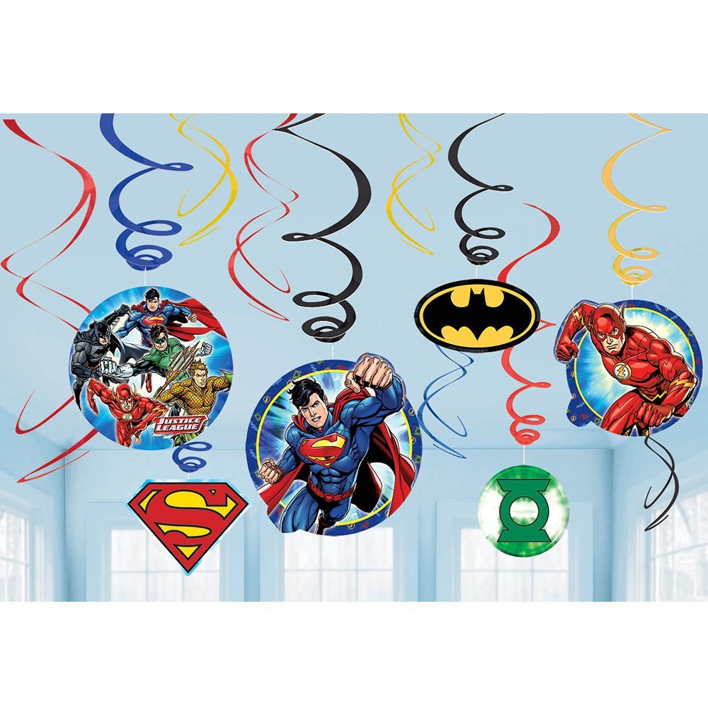 Justice League™ Foil Swirl Value Pack Decorations, Party Favor