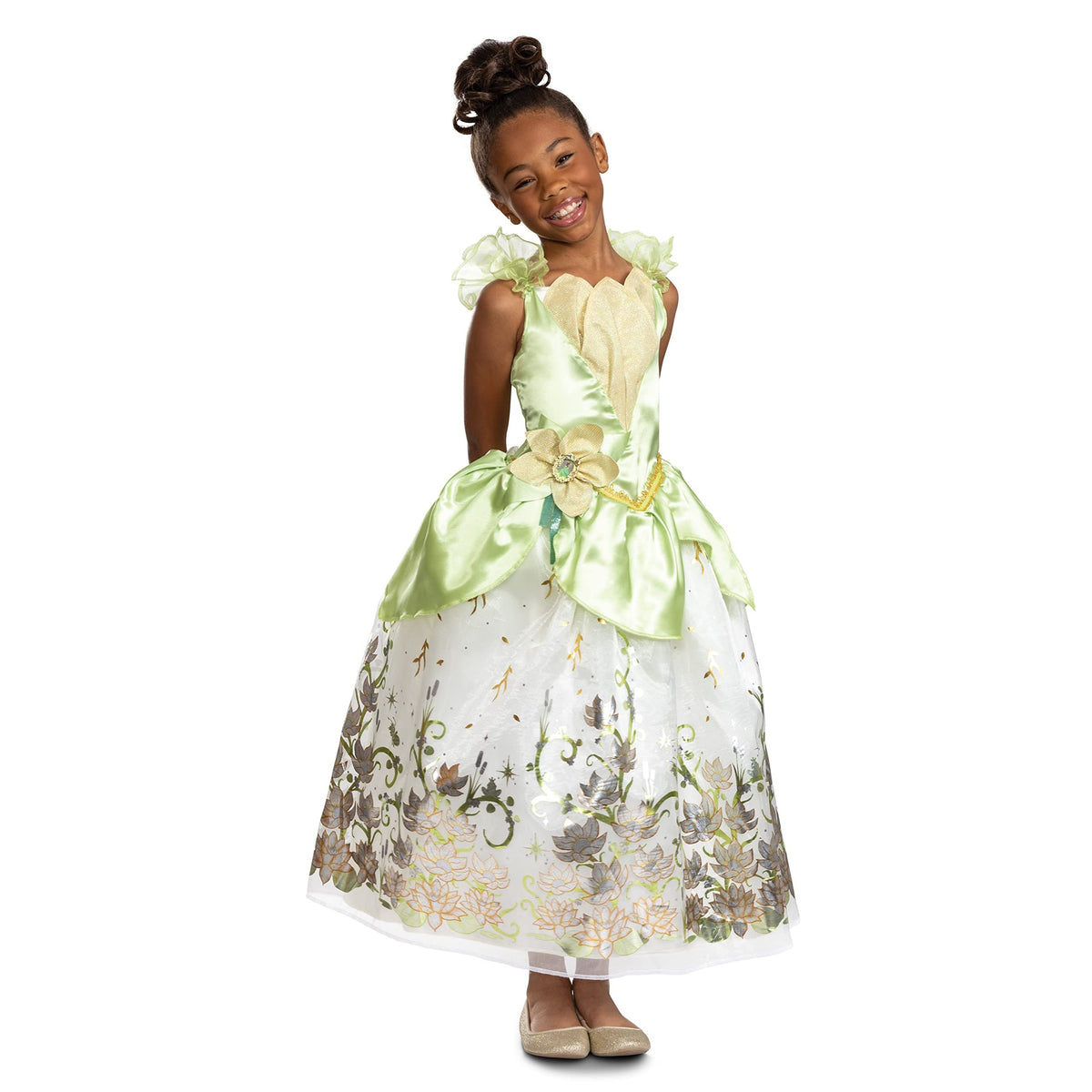 Princess Tiana Costume for Girls, Official Disney Princess Costume Outfit, Kids Size (3T-4T)