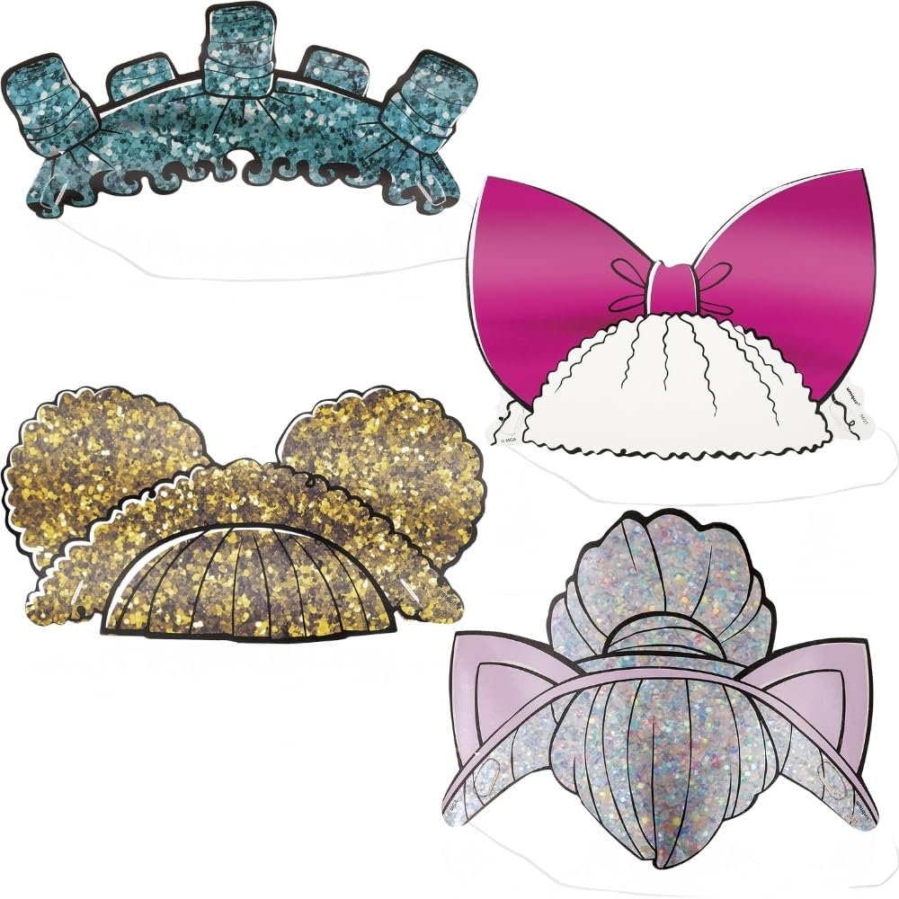 Unique Multicolor LOL Surprise Paper Headbands With Elastic - 4 Count - Bold, Vibrant & Easy Wear - Perfect Party Accessory For Kids