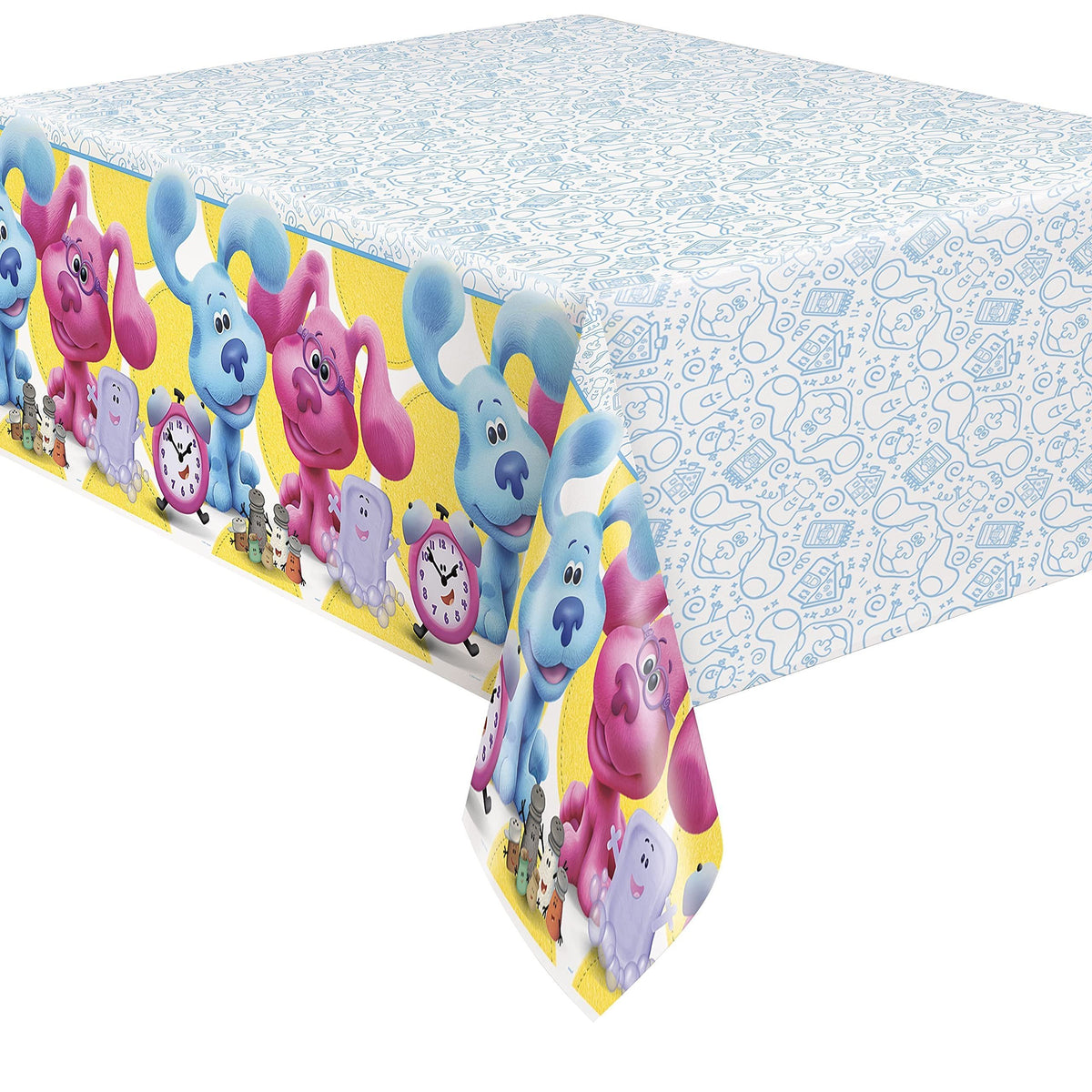 Vibrant Blue&#39;s Clues Multicolor Table Cover - 54&quot; x 84&quot; (1 Pc.) - Durable Rectangular Plastic Tablecloth - Perfect Kids Party Decor