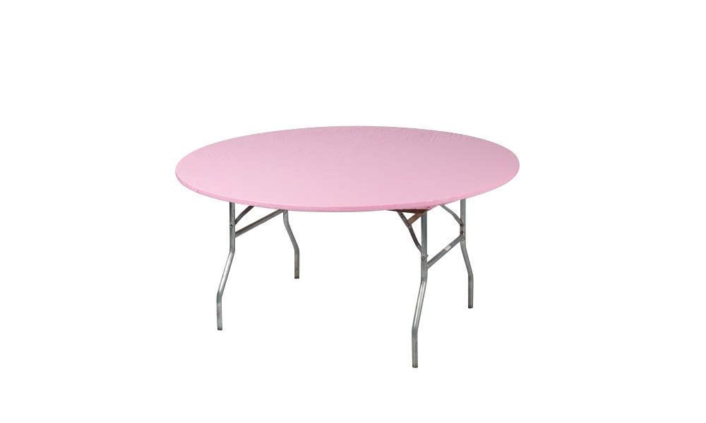 Kwik-Covers 60" Round Fitted Plastic Table Covers, Bundle of 5 (Maroon)