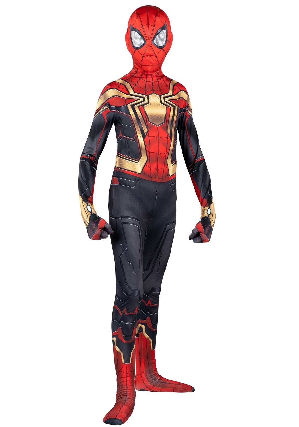 X-Large Marvel Kid&#39;s Classic Spider-Man Integrated Zentai Suit, Spiderman Halloween Costume Iron Spider Man