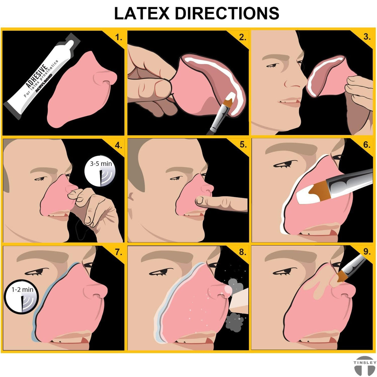 Tinsley Transfers Transform Your Look with Elf Nose - Black Label Latex Prosthetic for Fantasy and Cosplay Costumes - Realistic, Reusable, and Professional Quality Makeup Appliance